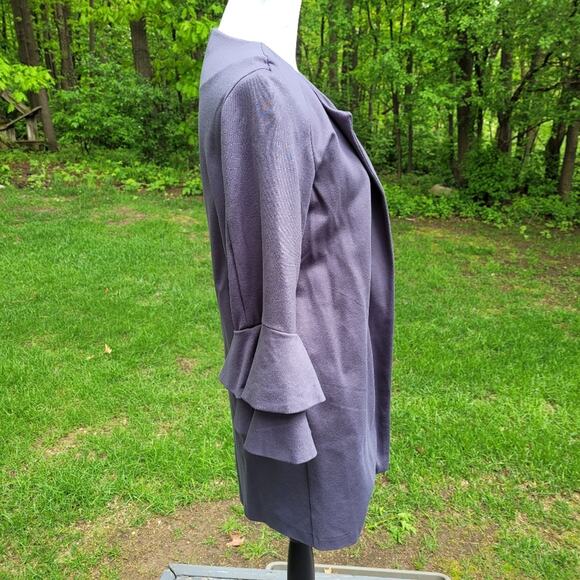 Kensie Charcoal Dressy Long Jacket with Double Bell Sleeves size Small - Picture 2 of 9
